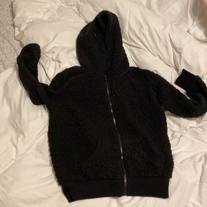 black sherpa zip up